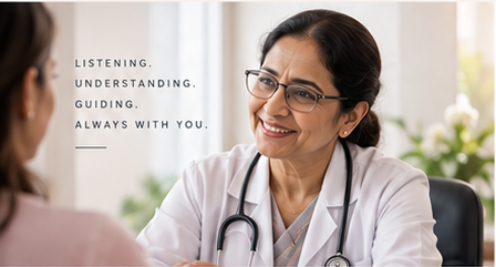 Doctor listening during a patient consultation