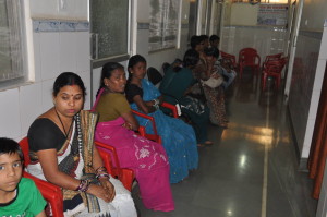 Queue outside Pathology Lab